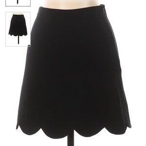 Aqua women's solid black casual fit&flare skirt size medium - feels like suede!